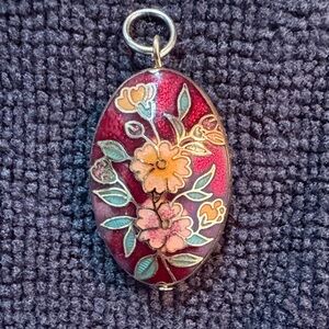 Floral Enamel Pendant Necklace